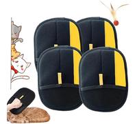 Shedly Sweep Pro, guante Shedly Sweep Pro, removedor electrostático de pelo de mascotas reutilizable de doble cara para sofá, ropa, alfombra (amarillo, 4 piezas)