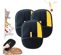Shedly Sweep Pro, guante Shedly Sweep Pro, removedor electrostático de pelo de mascotas reutilizable de doble cara para sofá, ropa, alfombra (amarillo, 3 piezas)