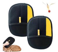 Shedly Sweep Pro, guante Shedly Sweep Pro, removedor electrostático de pelo de mascotas reutilizable de doble cara para sofá, ropa, alfombra (amarillo, 2 piezas)