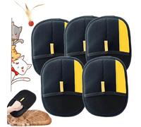 Shedly Sweep Pro, guante Shedly Sweep Pro, removedor electrostático de pelo de mascotas reutilizable de doble cara para sofá, ropa, alfombra (amarillo, 5 piezas)