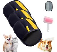 Shedly Sweep Pro - Un hogar más limpio con un solo deslizamiento, guante de depilación de mascotas, guantes electrostáticos reutilizables de doble cara para mascotas (3 piezas, A)