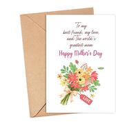SheeleyDesign Tarjeta romántica para el día de la madre con texto en inglés «To My Best Friend My Love And The World's Greatest Mom»