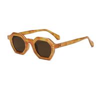 SHEEN KELLY Gafas de sol hexagonales retro para hombres y mujeres de moda vintage pequeño cuadrado negro oscuro gafas de los años 95