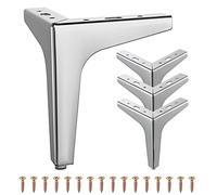 SHEENO Knpwer 4 Pcs Triangulares de Metal para Muebles, Patas de Metal Modernas para sofás o de Repuesto para sillas y armarios (Plateado,10 cm)