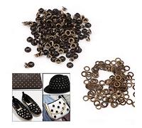 Sheens - Ojal de 100 Unidades, Ojales artesanales, Remaches de Color Bronce, Llano, Ojales y Arandelas de Tela, para Reparar Accesorios Decorativos para Zapatos, Bolsos, Sombreros (4 mm)