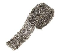Sheens Rollo de Cinta de Diamantes 1 Yarda 30mm Decoración de Cinta de Diamantes de imitación de Cristal Brillante para Vestidos de Fiesta Cinturón Apliques Pinza para el Cabello Collar(Gris)