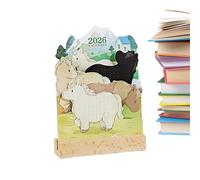 Sheep And Horse Daily Monthly Planner | Cartoon Animal 2026 Desk Calendar, Desktop Calendar 2026, Fun Colorful Design, Easy To Read Layout, For Home Offices School Dorm