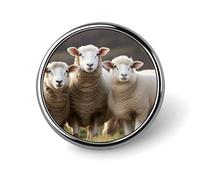 Sheep And Lambs Lapel Pin Exquisite Brooches Personalized Buttons Badge Unique Metal Button Pin Round Badge Brooch Fashion Round Pins for Bag Clothes Brooch