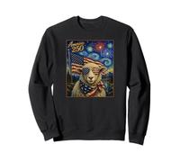 Sheep Art on America 250 Anniversary 4th of July USA Flag Sudadera