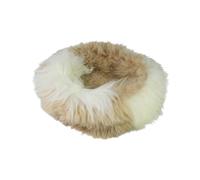 Sheep Dreams Cama para perros y gatos de piel de cordero, acogedora, de alta calidad y acogedora, 100% lana de oveja merino natural, incluye cepillo de cuidado e instrucciones (idioma español no