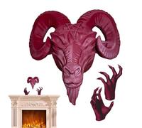 Sheep Head Wall Art - Resin Sheep Head Ornament Hands Halloween Display