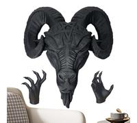 Sheep Head Wall Art - Resin Sheep Head Ornament Hands Halloween Display