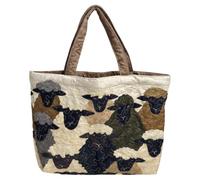 Sheep Heaven Bolso tote acolchado con compartimento y patchwork bohemio