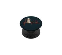 Sheepadoodle Dog Heartbeat ECG Mis Perros Son mis Cardio PopSockets PopGrip Adhesivo
