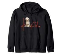 Sheepadoodle Dog Heartbeat ECG Mis Perros Son mis Cardio Sudadera con Capucha