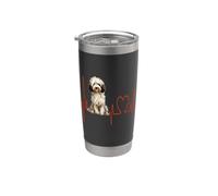 Sheepadoodle Dog Heartbeat ECG Mis perros son mis cardio Vaso térmico de acero inoxidable de doble pared