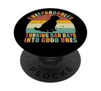 Sheepadoodles Convirtiendo los Malos días en Buenos Sheepadoodle PopSockets PopGrip Adhesivo