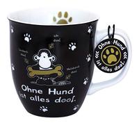 Sheepworld 45704 - Taza (porcelana, 400 mililitros), color negro