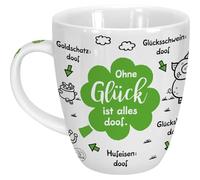 Sheepworld 46504-Taza, 45 cl, diseño de trébol, Color Verde Taza, Porcelana