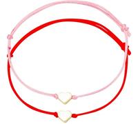 Sheepworld 74874 - Juego de pulseras con diseño de corazón, 2 pulseras en set de regalo, diámetro ajustable de 7 cm a 12 cm, regalo para cumpleaños, día de San Valentín, cumpleaños infantil