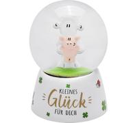Sheepworld Bola de ensueño con diseño de pequeña Suerte, Bola de Nieve con Purpurina, Altura 6,5 cm, Regalo, Amuleto de la Suerte, Nochevieja | 74429