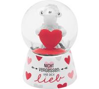 Sheepworld Bola de ensueño con diseño Hab Dich lieb | Bola de nieve de cristal y polirresina, altura 6,5 cm, diseño impreso en la base, regalo de amor, día de San Valentín, artículo decorativo | 48522