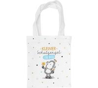 Sheepworld Bolsa de algodón con diseño de pequeño ángel de la guarda | Bolsa de transporte, 40 cm x 19,5 cm | Regalo de Navidad, Año Nuevo, Comunión | 70241