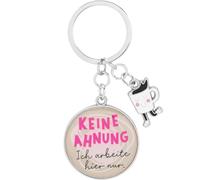 Sheepworld Llavero con texto en alemán "Keine Ahnung | Anhänger mit Schlüsselring für Tasche oder Rucksack Länge 8 cm | Geschenk für Freundin Kollelegin | 74851
