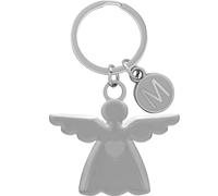 Sheepworld Llavero de ángel de la guarda con iniciales, longitud 6,5 cm, metal, regalo de cumpleaños, bautizo, comunión, Motivo M Azul, Länge 6,5 cm, Diseño M azul
