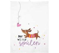 Sheepworld Paño de Cocina mágico, diseño de Perro Salchicha, 75474 | Regalos con corazón de Sheepworld, siempre una buena idea