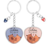 Sheepworld Par de llaveros Capybara | 2 colgantes con llavero y dije de metal epoxi, longitud 8,5 cm | Regalo para dos San Valentín | 74808