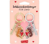 Sheepworld Par de llaveros Capybara | 2 colgantes con llavero y dije metal epoxi longitud 8,7 cm | Regalo para dos San Valentín | 75300