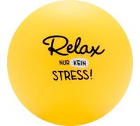 Sheepworld Pelota con Mensaje Relax | Pelota de 6,2 cm, Color Amarillo, con Texto Divertido, en Caja de Regalo, Regalo de cumpleaños, Regalo para Amigos | 74129
