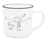 Sheepworld Taza con aspecto esmaltado Hab dich sooo lieb