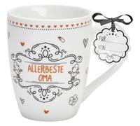 Sheepworld Taza con texto en alemán Allerbeste Oma, taza de café, porcelana, 30 cl, taza favorita, regalo abuela, día de la madre, 59264