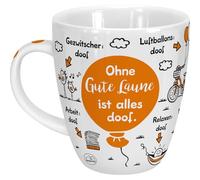 Sheepworld Taza con texto en alemán Ohne Laune ist alles doof | Porcelana 45 cl | Taza para café y té, taza con texto | 46505