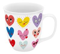 Sheepworld Taza Grande con diseño de corazones, taza de café de porcelana, 40 ltura 10 cm, diámetro 9 cm, taza de regalo, día de San Valentín, cumpleaños | 74864