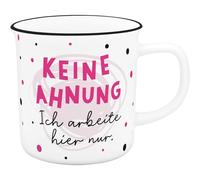 Sheepworld Taza XL con texto en alemán "Keine Ahnung Keine Ahnung | Lieblingsbecher aus Porzellan Tasse mit Sprech, 52 cl, mit Geschenkbanderole | Geschenk Freund Freundin, Kollegin | 74840