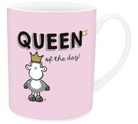 Sheepworld Taza XL Queen of the day | Taza de café grande de porcelana, tamaño XL, 60 cl, taza con texto | Regalo para novio novia | 74724