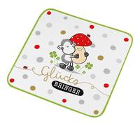 Sheepworld Toalla mágica con Motivo de la Felicidad, Toalla pequeña, Toalla de Invitados prensada, 30 cm x 30 cm, algodón, Regalo Divertido, Sorpresa | 74381