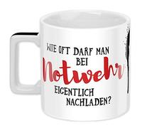 Sheepworld Wortheld 45920 - Taza de porcelana (45 iseño con texto en inglés "Notwehr"