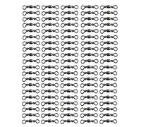 SheerFaring 100 Piezas Rolling Barrel Swivel Anillos Conector Giratorio Soporte Anticorrosión de Hierro Níquel para Pesca de Agua Salada Suitable para, 23mm