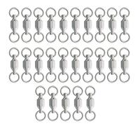 SheerFaring 25 Piezas Fishing Swivel Conector Tackle Rodamiento Enganche Clip Material de Acero Inoxidable Resistente Adecuado para Pesca Pesca de Agua Dul, 8
