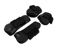 SheerFaring 4 Piezas Botas para Tendón de Caballo Protección de Piernas Botines para de Patas Cubiertas de Neopreno y PU Adecuadas para, Negro