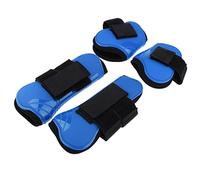 SheerFaring 4 Piezas Botas para Tendón de Caballo Protección de Piernas Botines para de Patas Cubiertas de Neopreno y PU Adecuadas para, Azul Real