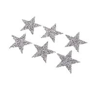 SheerFaring 6 Piezas Parche Estrella Termoadhesivo Cristal Decorativo Accesorio Costura Adecuado para Niños Adultos Reparación Pantalones Ropa Mochilas Zapatos, 6 Piezas Estela