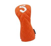 SheerFaring Funda para Madera de Golf de Cuero Sintético PU. Funda Resistente Al Desgaste, Portátil Y a Prueba de Arañazos. Protector de Palos de Golf. Equipo de, Naranja, 5