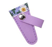 SheerFaring Funda Protectora Tijeras Cuero PU Protector Tijeras Bordado Diseño Flor Broche Funcional Adecuada para Costura Artesanía, C, Individual