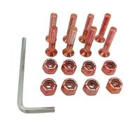 SheerFaring Kit de 8 Tornillos de Montaje de Colores para Monopatín, 25 Mm, Tornillos de Cabeza Hexagonal Y Tornillos Planos.