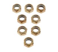 SheerFaring Paquete de 8 Tuercas de Eje Metálicas, Tuercas de Pivote de Repuesto para Ejes de Patineta Y Longboard, Color Dorado, Dorado, 7x10x14mm para Kingpin